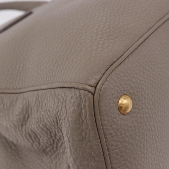 PRADA Vitterodino Hand Bag Leather 2way Gray Gold Auth BA13937V
