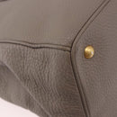 PRADA Vitterodino Hand Bag Leather 2way Gray Gold Auth BA13937V-18