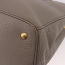 PRADA Vitterodino Hand Bag Leather 2way Gray Gold Auth BA13937V-19