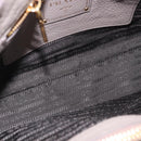 PRADA Vitterodino Hand Bag Leather 2way Gray Gold Auth BA13937V-9
