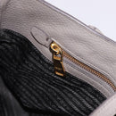 PRADA Vitterodino Hand Bag Leather 2way Gray Gold Auth BA13937V-26
