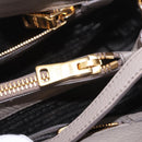 PRADA Vitterodino Hand Bag Leather 2way Gray Gold Auth BA13937V-28