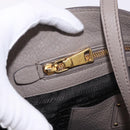 PRADA Vitterodino Hand Bag Leather 2way Gray Gold Auth BA13937V-30