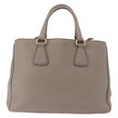 PRADA Vitterodino Hand Bag Leather 2way Gray Gold Auth BA13937V-2