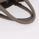 PRADA Vitterodino Hand Bag Leather 2way Gray Gold Auth BA13937V-7
