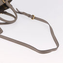 PRADA Vitterodino Hand Bag Leather 2way Gray Gold Auth BA13937V-8