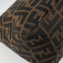 FENDI Zucca Canvas Mamma Baguette Shoulder Bag Brown Silver Auth BA13938V-13