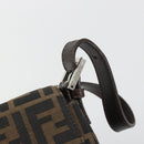 FENDI Zucca Canvas Mamma Baguette Shoulder Bag Brown Silver Auth BA13938V-14