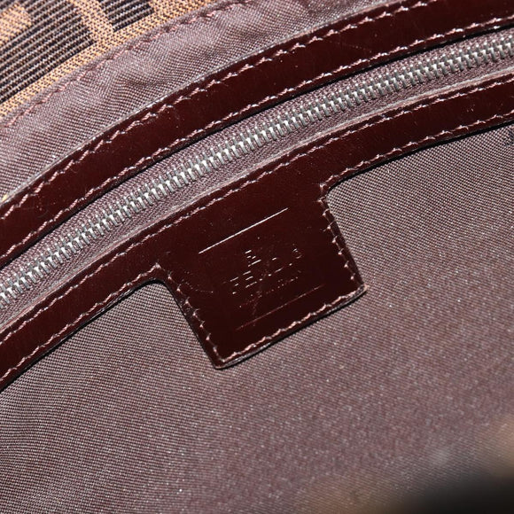 FENDI Zucca Canvas Mamma Baguette Shoulder Bag Brown Silver Auth BA13938V