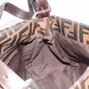 FENDI Zucca Canvas Mamma Baguette Shoulder Bag Brown Silver Auth BA13938V-20