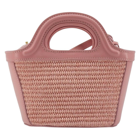 MARNI Tropicaria Micro Shoulder Bag Raffia 2way Pink Auth BA13939A