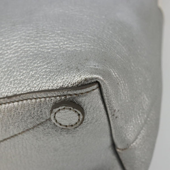 Miu Miu Shoulder Bag Leather Silver Auth BA13941A