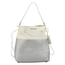 Miu Miu Shoulder Bag Leather Silver Auth BA13941A-13