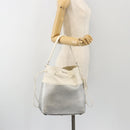 Miu Miu Shoulder Bag Leather Silver Auth BA13941A-26