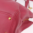 Miu Miu Vittello Caribbean Hand Bag Leather 2way Pink Gold Auth BA13942A-18