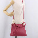 Miu Miu Vittello Caribbean Hand Bag Leather 2way Pink Gold Auth BA13942A-32