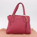 Miu Miu Vittello Caribbean Hand Bag Leather 2way Pink Gold Auth BA13942A-12