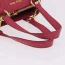 Miu Miu Vittello Caribbean Hand Bag Leather 2way Pink Gold Auth BA13942A-7