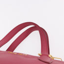 Miu Miu Vittello Caribbean Hand Bag Leather 2way Pink Gold Auth BA13942A-14
