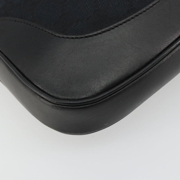GUCCI GG Canvas Jackie Shoulder Bag Black Silver 001.3306 Auth BA13943