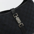 GUCCI GG Canvas Jackie Shoulder Bag Black Silver 001.3306 Auth BA13943-14