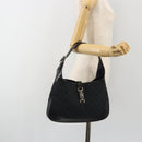 GUCCI GG Canvas Jackie Shoulder Bag Black Silver 001.3306 Auth BA13943-23