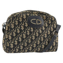 Christian Dior Trotter Canvas Shoulder Bag Navy Gold Auth BA13955-1