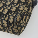 Christian Dior Trotter Canvas Shoulder Bag Navy Gold Auth BA13955-9
