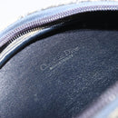 Christian Dior Trotter Canvas Shoulder Bag Navy Gold Auth BA13955-11