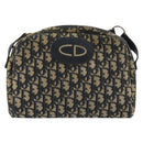 Christian Dior Trotter Canvas Shoulder Bag Navy Gold Auth BA13955-13