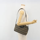 Christian Dior Trotter Canvas Shoulder Bag Navy Gold Auth BA13955-20