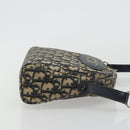 Christian Dior Trotter Canvas Shoulder Bag Navy Gold Auth BA13955-3