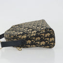 Christian Dior Trotter Canvas Shoulder Bag Navy Gold Auth BA13955-4