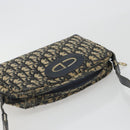 Christian Dior Trotter Canvas Shoulder Bag Navy Gold Auth BA13955-6
