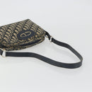 Christian Dior Trotter Canvas Shoulder Bag Navy Gold Auth BA13955-7