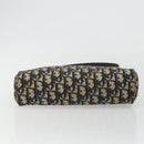 Christian Dior Trotter Canvas Shoulder Bag Navy Gold Auth BA13955-5