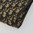 Christian Dior Trotter Canvas Shoulder Bag Navy Gold Auth BA13956-14