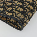 Christian Dior Trotter Canvas Shoulder Bag Navy Gold Auth BA13956-15