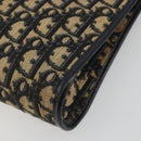Christian Dior Trotter Canvas Shoulder Bag Navy Gold Auth BA13956-16