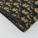 Christian Dior Trotter Canvas Shoulder Bag Navy Gold Auth BA13956-17