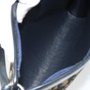 Christian Dior Trotter Canvas Shoulder Bag Navy Gold Auth BA13956-12
