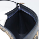 Christian Dior Trotter Canvas Shoulder Bag Navy Gold Auth BA13956-19