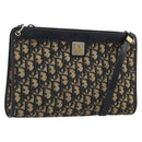 Christian Dior Trotter Canvas Shoulder Bag Navy Gold Auth BA13956-1