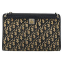 Christian Dior Trotter Canvas Shoulder Bag Navy Gold Auth BA13956-13
