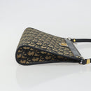 Christian Dior Trotter Canvas Shoulder Bag Navy Gold Auth BA13956-3