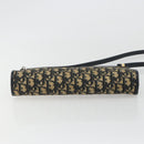 Christian Dior Trotter Canvas Shoulder Bag Navy Gold Auth BA13956-5