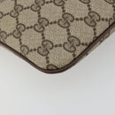 GUCCI GG Supreme Shoulder Bag PVC Leather Beige Gold Auth BA13957-15