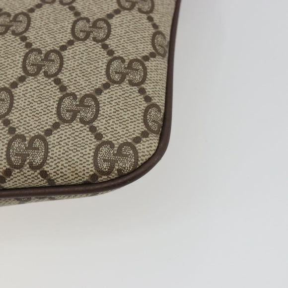 GUCCI GG Supreme Shoulder Bag PVC Leather Beige Gold Auth BA13957