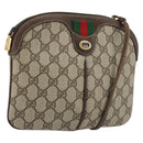 GUCCI GG Supreme Shoulder Bag PVC Leather Beige Gold Auth BA13957-1