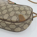 GUCCI GG Supreme Shoulder Bag PVC Leather Beige Gold Auth BA13958-14
